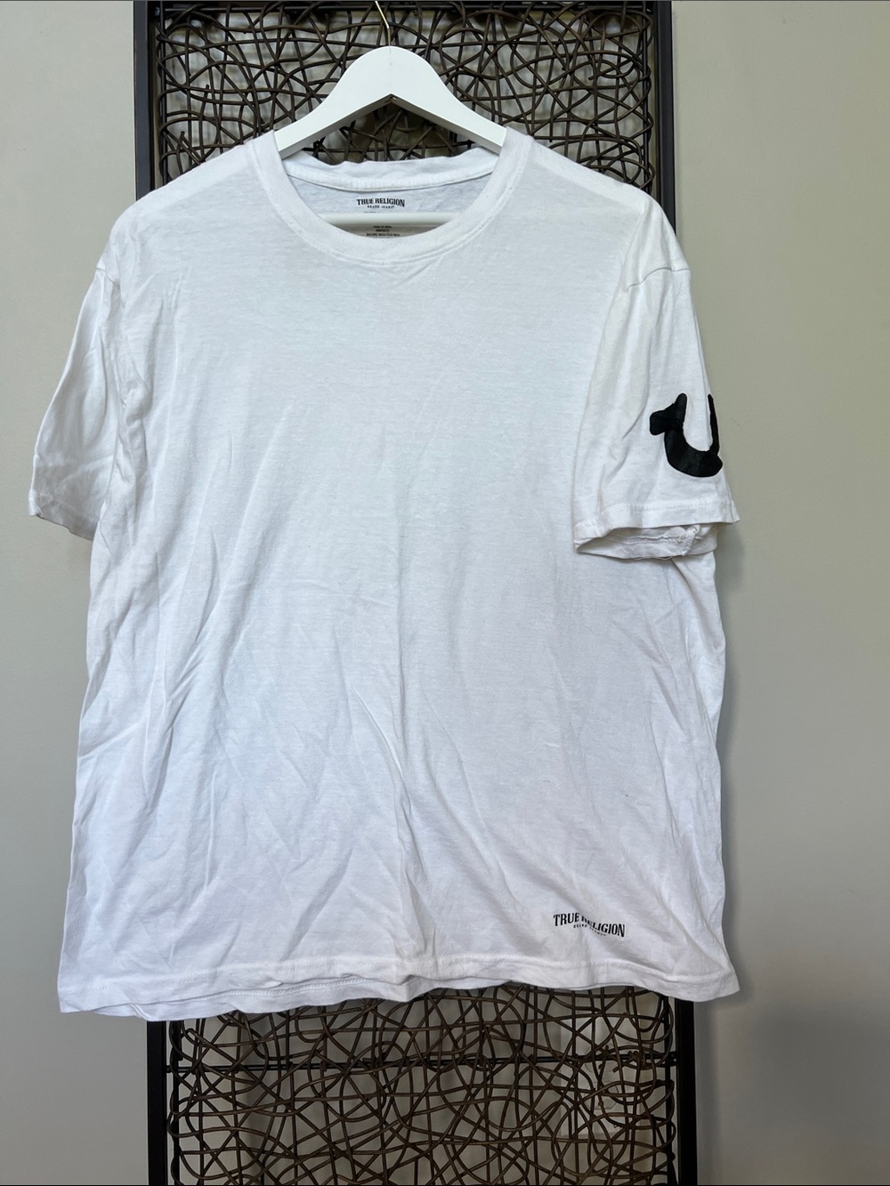 True Religion Arm Logo T shirt White Black Men Unisex XL